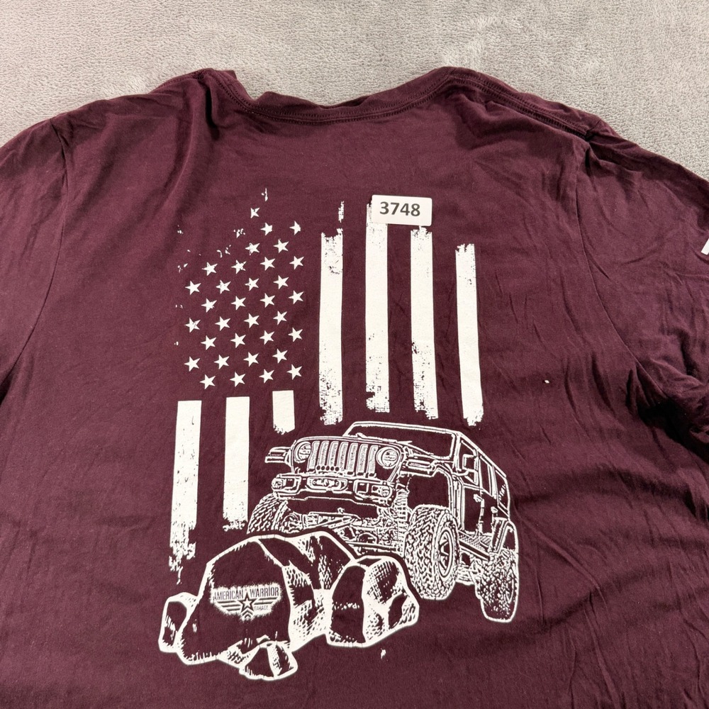 Nine Line Graphic T-Shirt Men XXL‎ Maroon Jeep American Flag American Warrior